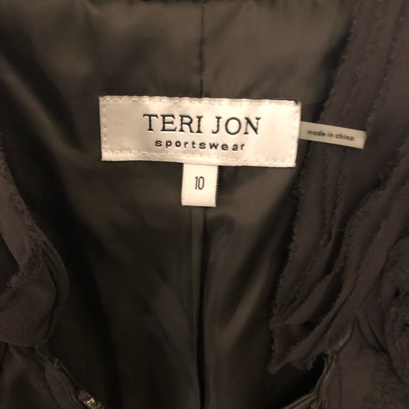 Teri Jon Sportswear Leather Bomber Jacket - Picture 5 of 5